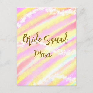 Braut-Truppe goldenes Pastell rosa farbenfroher Gl Postkarte