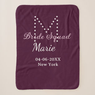 Braut-Truppe Name Monogramm Brautjungfer Mauve  Sherpadecke