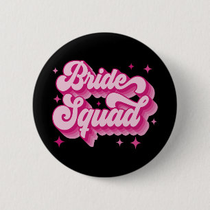 Braut-Truppe Retro-Hochzeit Brautparty Junggeselli Button