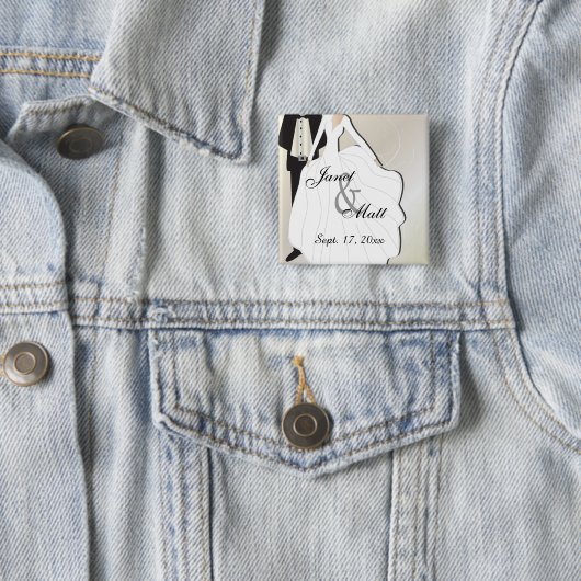 Braut u. Bräutigam, die | DIY Text Wedding sind Button (Beispiel)