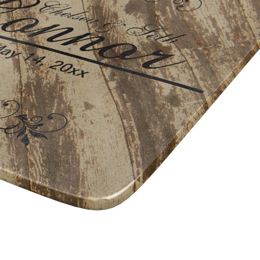 Braut-u. Bräutigam-Hochzeit auf Text des Schneidebrett (Ecke)