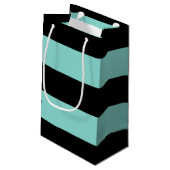 BRAUT u. Co aquamarine blaue und schwarze Kleine Geschenktüte (Rückseite Schrägansicht)