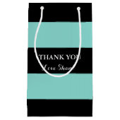 BRAUT u. Co aquamarine blaue und schwarze Kleine Geschenktüte (Vorderseite)