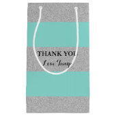 BRAUT u. Co blaue und silberne Kleine Geschenktüte (Vorderseite)