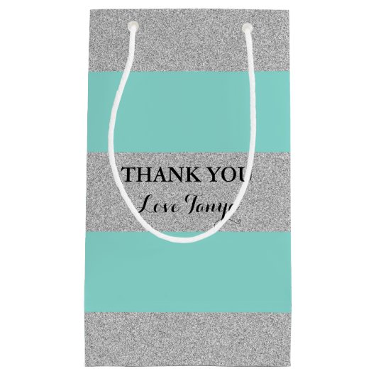 BRAUT u. Co blaue und silberne Kleine Geschenktüte (Vorderseite)