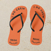 Braut, um orange und schwarz Ich mache Crew Badesandalen