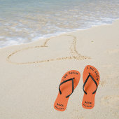 Braut, um orange und schwarz Ich mache Crew Badesandalen