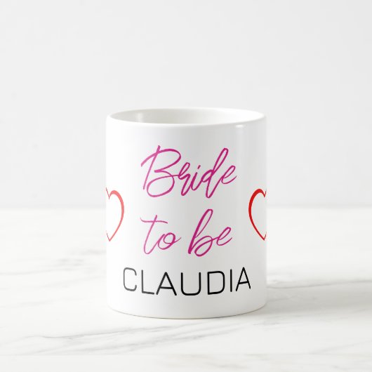 Braut, um rosa rote Herzen zu sein Kaffeetasse (Mittel)