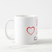 Braut, um rosa rote Herzen zu sein Kaffeetasse (Links)