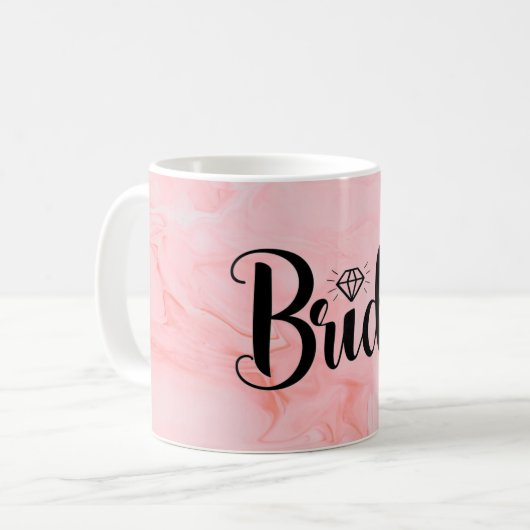 Braut, um schwarz moderne Skript benutzerdefiniert Kaffeetasse (Vorderseite Links)