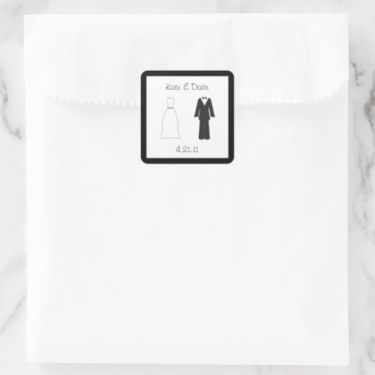 Braut und Aufkleber (Tasche)