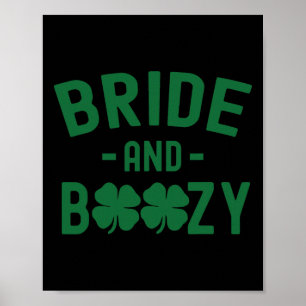 Braut und beschwipste irische St. Patrick's Day lu Poster