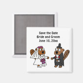 Braut und Biber Hochzeitsdesign Magnet (Vorderseite/Rückseite)
