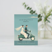 Braut und Boden auf Motorrädern Postkarte (Stehend Vorderseite)