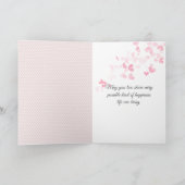 Braut und Boden auf rosa Herzen Karte (Innenseite)