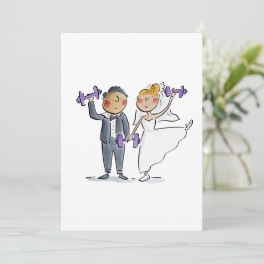 Braut und Boden Einladung (Stehend Vorderseite)