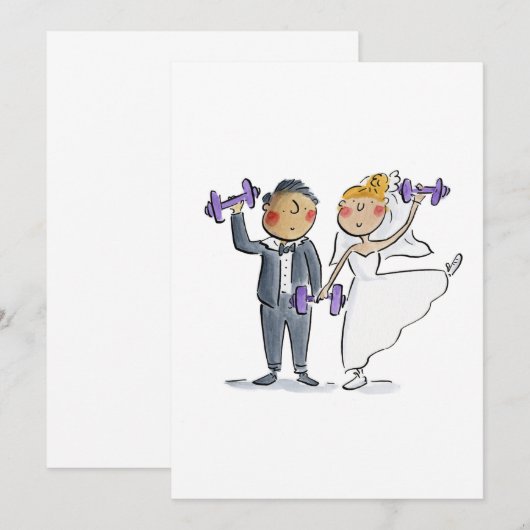 Braut und Boden Einladung (Vorne/Hinten)