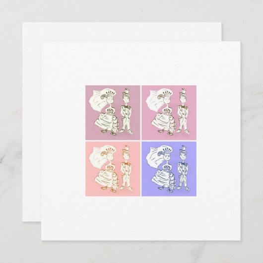 Braut und Boden Einladung (Vorne/Hinten)