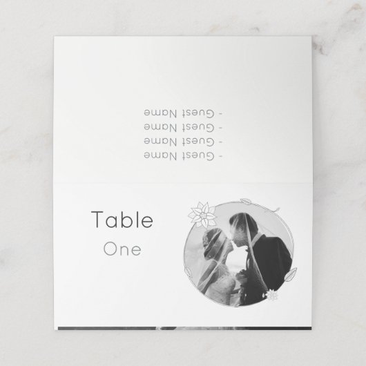 Braut und Boden Platzkarte (Außenseite Aufgefaltet)