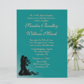 Braut und Bräuche Aquamarin Einladung (Stehend Vorderseite)