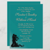 Braut und Bräuche Aquamarin Einladung (Vorne/Hinten)