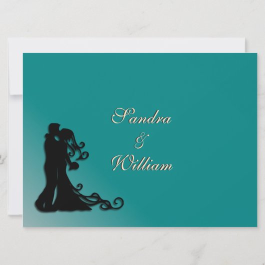 Braut und Bräuche Aquamarin Einladung (Rückseite)