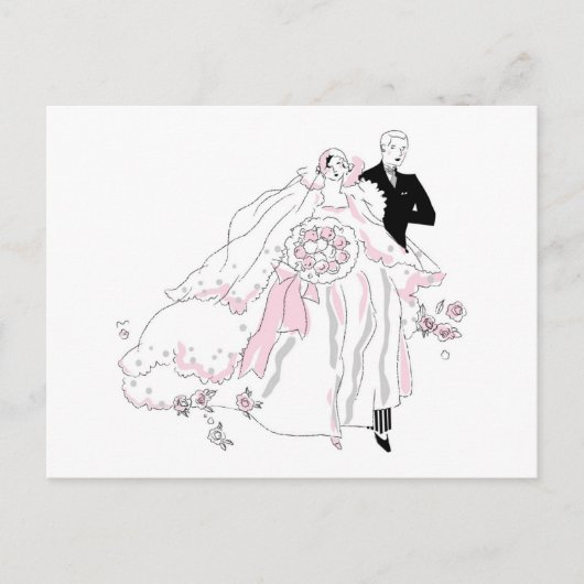 Braut und Bräuche der 1920er Jahre Postkarte (Vorderseite)
