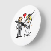 Braut und Bräuche (Eigener Text hinzufügen) Runde Wanduhr (Winkel)