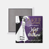 Braut und Bräuche - Save the Date - Lila Magnet (Vorderseite/Rückseite)