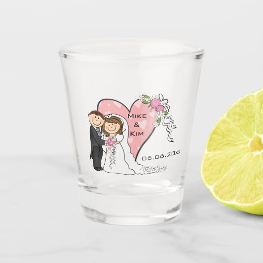 Braut und Bräuche Schnapsglas (Vorderseite)