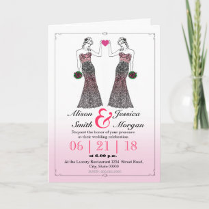 Braut und Braut - Lesbische Hochzeitseinladung Einladung