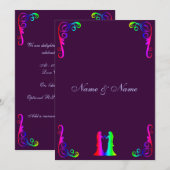 Braut und Braut - Rainbow und Lila Hochzeit Einladung (Vorne/Hinten)
