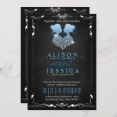 Braut und Braut - Zwei Brauthochzeiten - Lesben Einladung (Vorne/Hinten)