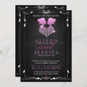 Braut und Braut - Zwei Brauthochzeiten - Lesben Einladung (Vorne/Hinten)