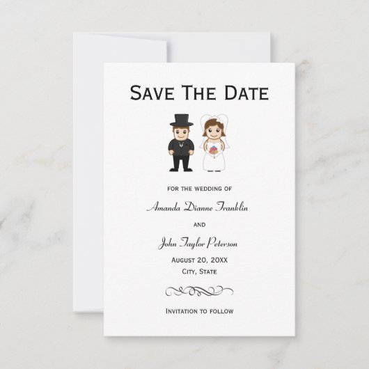 Braut und Bräutigam - 3x5 Save the Date (Vorderseite)