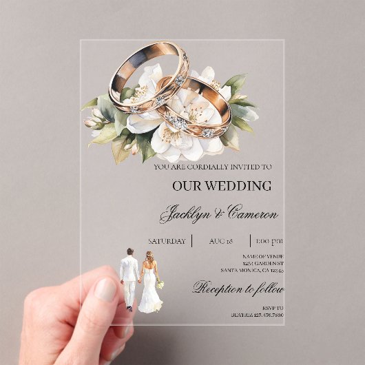 Braut und Bräutigam Acryleinladungen (Insitu (Handheld))