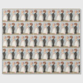 Braut und Bräutigam am Strand Geschenkpapier (Flach)