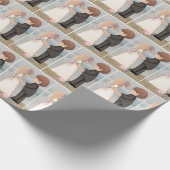 Braut und Bräutigam am Strand Geschenkpapier (Ecke)