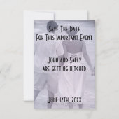 Braut und Bräutigam am Strand Save the Date (Rückseite)