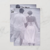 Braut und Bräutigam am Strand Save the Date (Vorne/Hinten)
