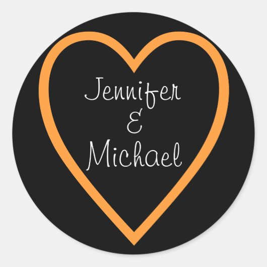 Braut und Bräutigam (anpassbar) Runder Aufkleber (Vorderseite)