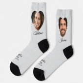 Braut und Bräutigam Bild Herz Name Liebe Foto Socken (Linkes Detail)