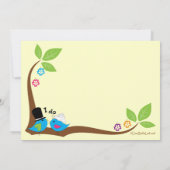 Braut-und Bräutigam-blaue Vögel des Glückes Einladung (Rückseite)