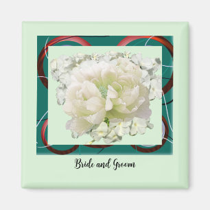 Braut und Bräutigam Blumen Hochzeitsmagnet Magnet