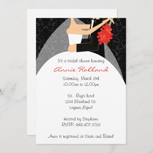 Braut-und Bräutigam-Brautparty-Einladung Einladung (Vorne/Hinten)