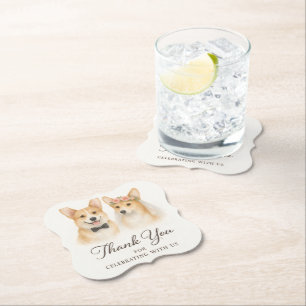 Braut und Bräutigam Corgi Hochzeit Danke Lustige H Untersetzer