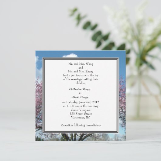 Braut und Bräutigam Einladung zur Hochzeit (Stehend Vorderseite)