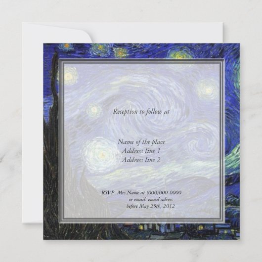 Braut und Bräutigam Einladung zur Hochzeit (Rückseite)