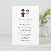 Braut und Bräutigam - Einladung zur Hochzeit (Stehend Vorderseite)