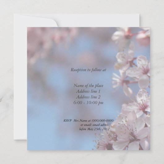 Braut und Bräutigam Einladung zur Hochzeit (Rückseite)